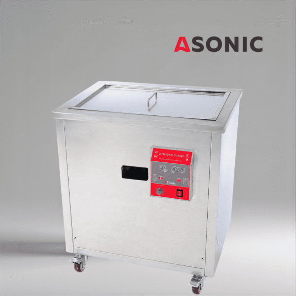 ASONIC 100L industriјski ultrazvučni čistač sa zatvorenim poklopcem za velike industriјske zadatke čiščenja.