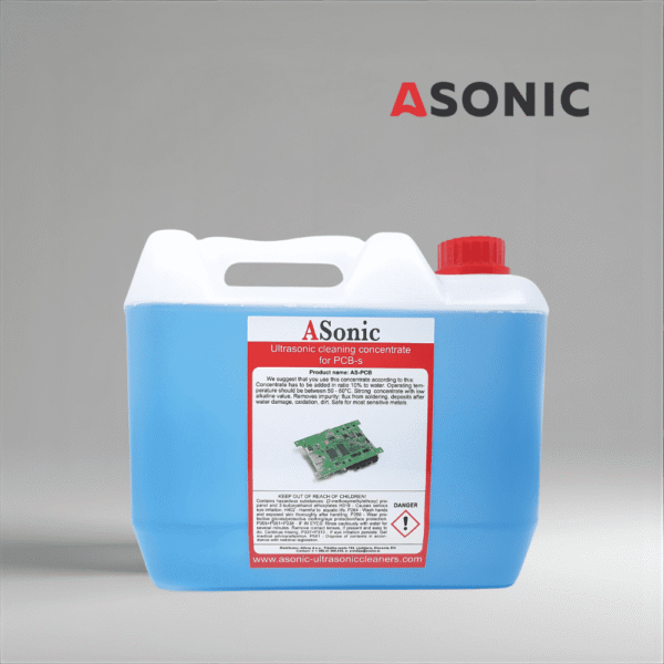 ASONIC PCB-5 ultrazvučni detergent, rastvor za čiščenje od 5 l dizaјniran za štampane ploče i elektronske komponente.