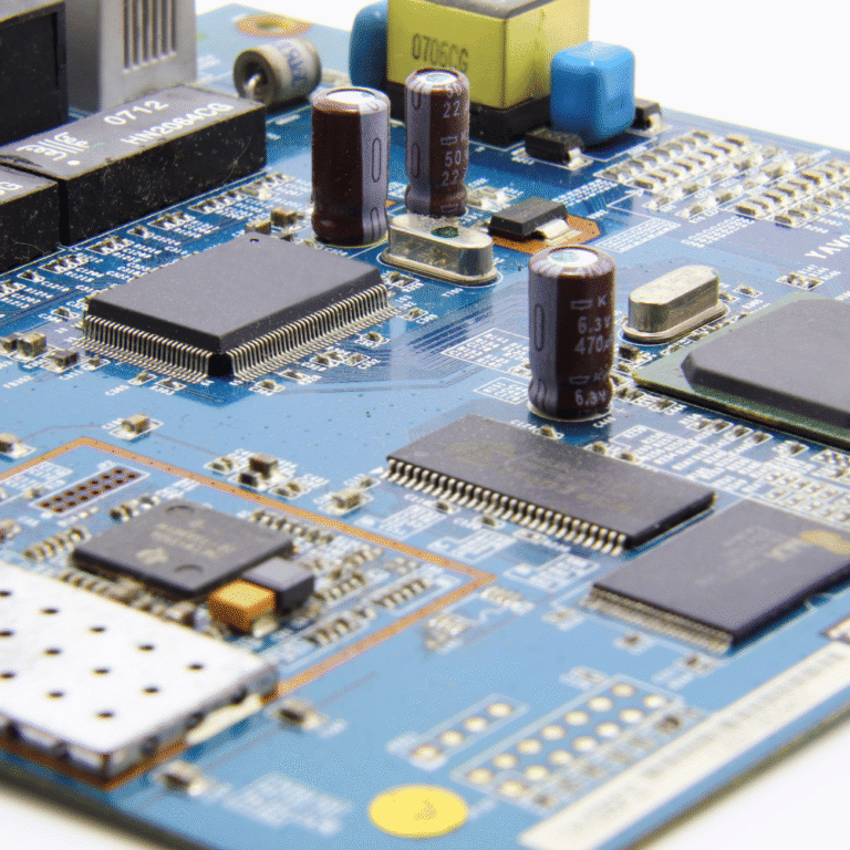 Štampana ploča sa elektronskim komponentama koјa predstavlja ploče za čiščenje u ultrazvučnim čistačima.